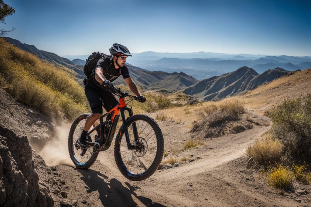 climbing steep trails on a mountain bike