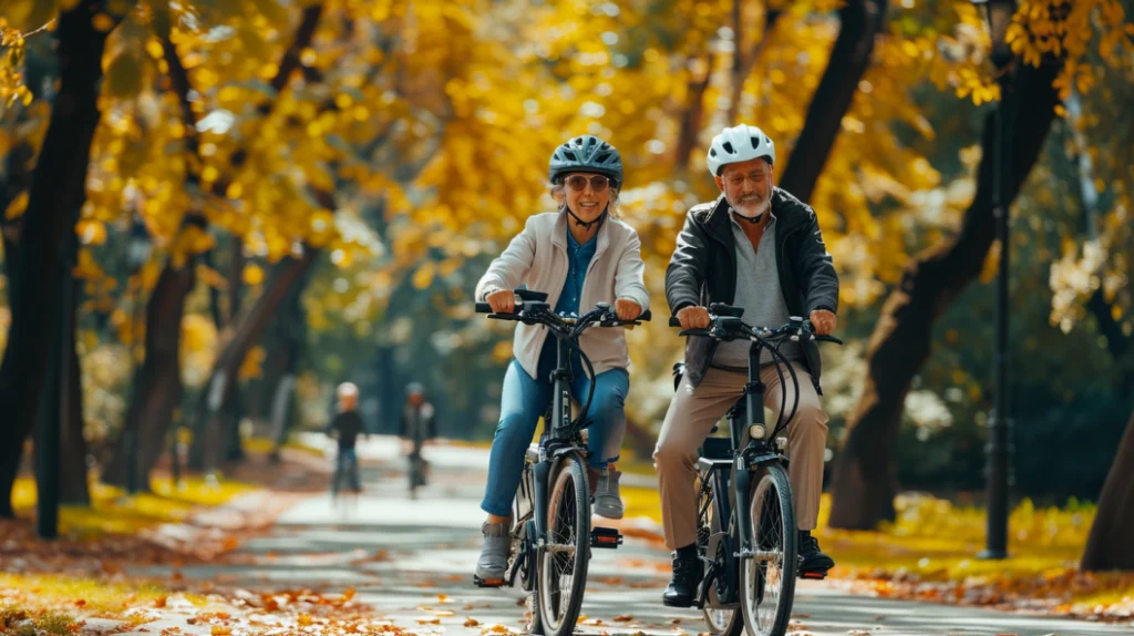 seniors on folding bike 2