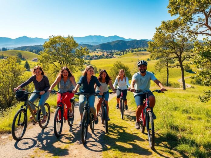 Group e-biking in the USA