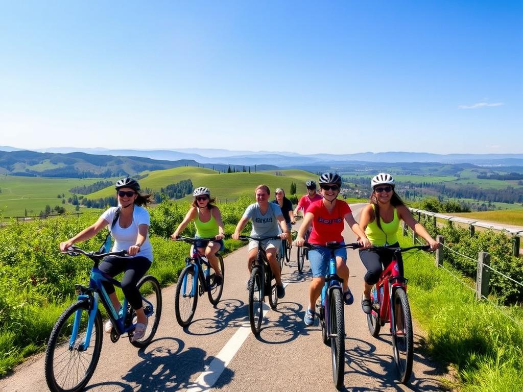 Group e-biking scenic routes